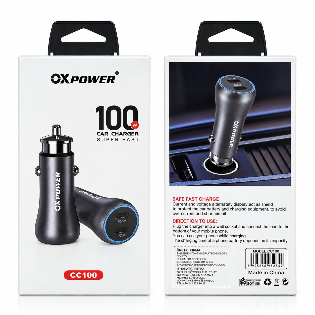OX-CC100 100W PD+PD ARAÇ BAŞLIK