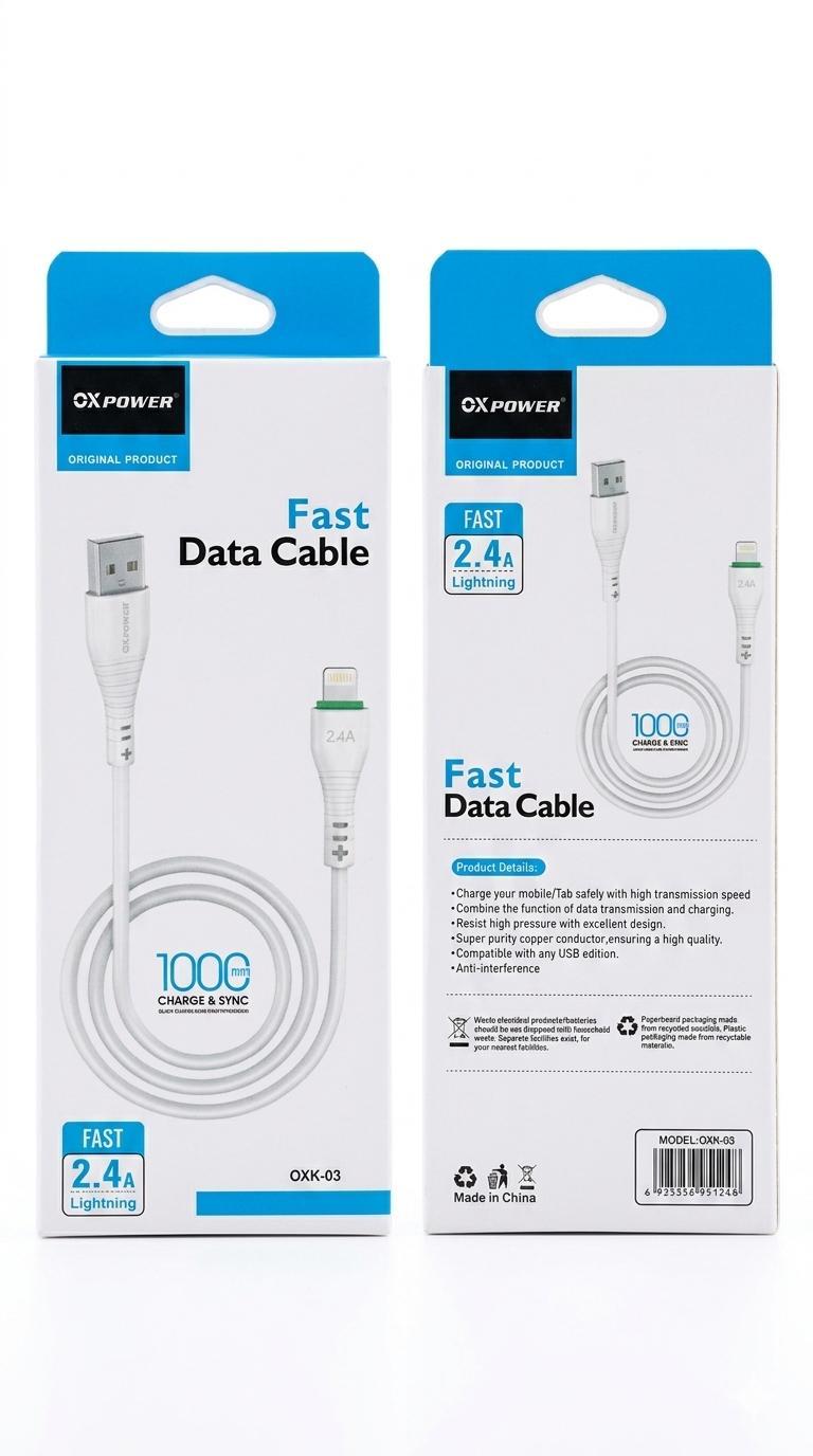 OXK-03 USB-LIGHTNING 2.4A 100CM KABLO
