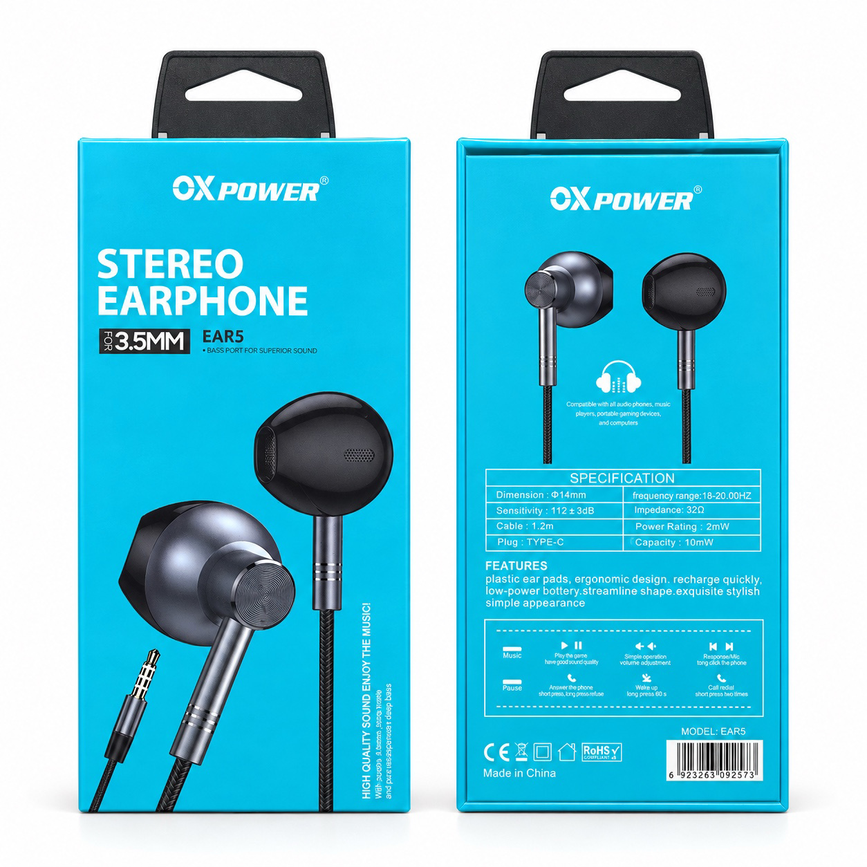 EAR5 SLİKONSUZ PREMIUM 3.5mm KULAKLIK