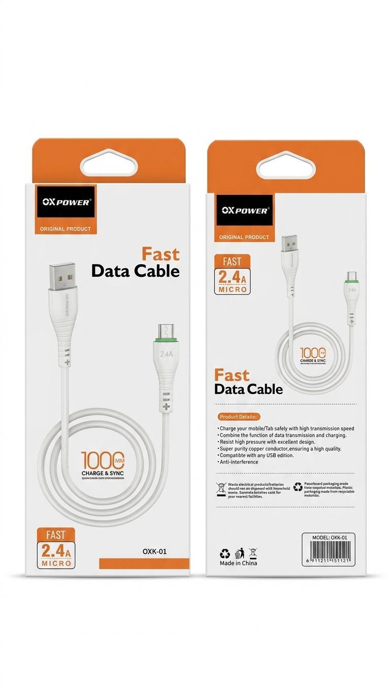 OXK-01 USB-MICRO 2.4A 100CM KABLO
