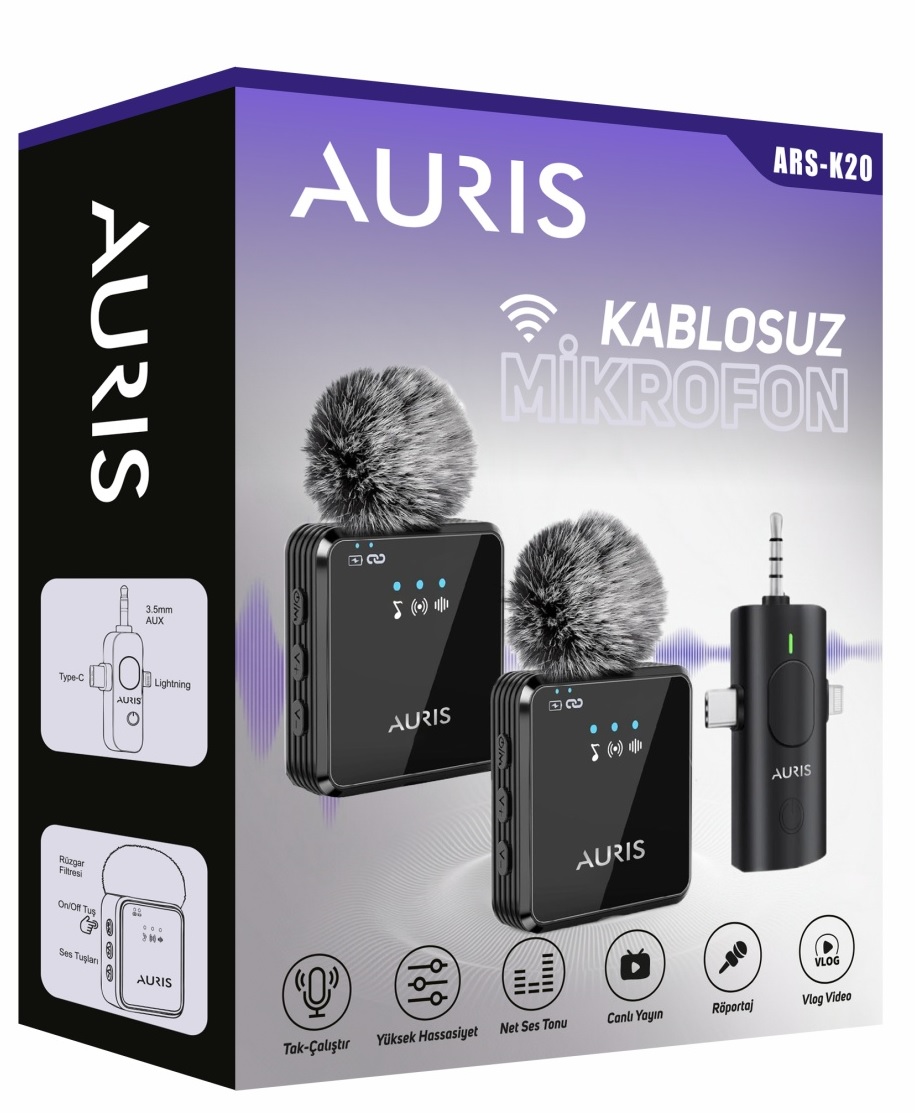 ARS K20 YAKA MİKROFONU TÜYLÜ